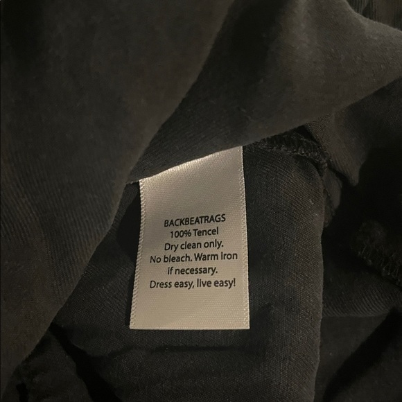 Back‎ Beat Rags Co | Black Tencel Paperbag Wide Leg Easy Pants Medium Silky - Picture 8 of 12